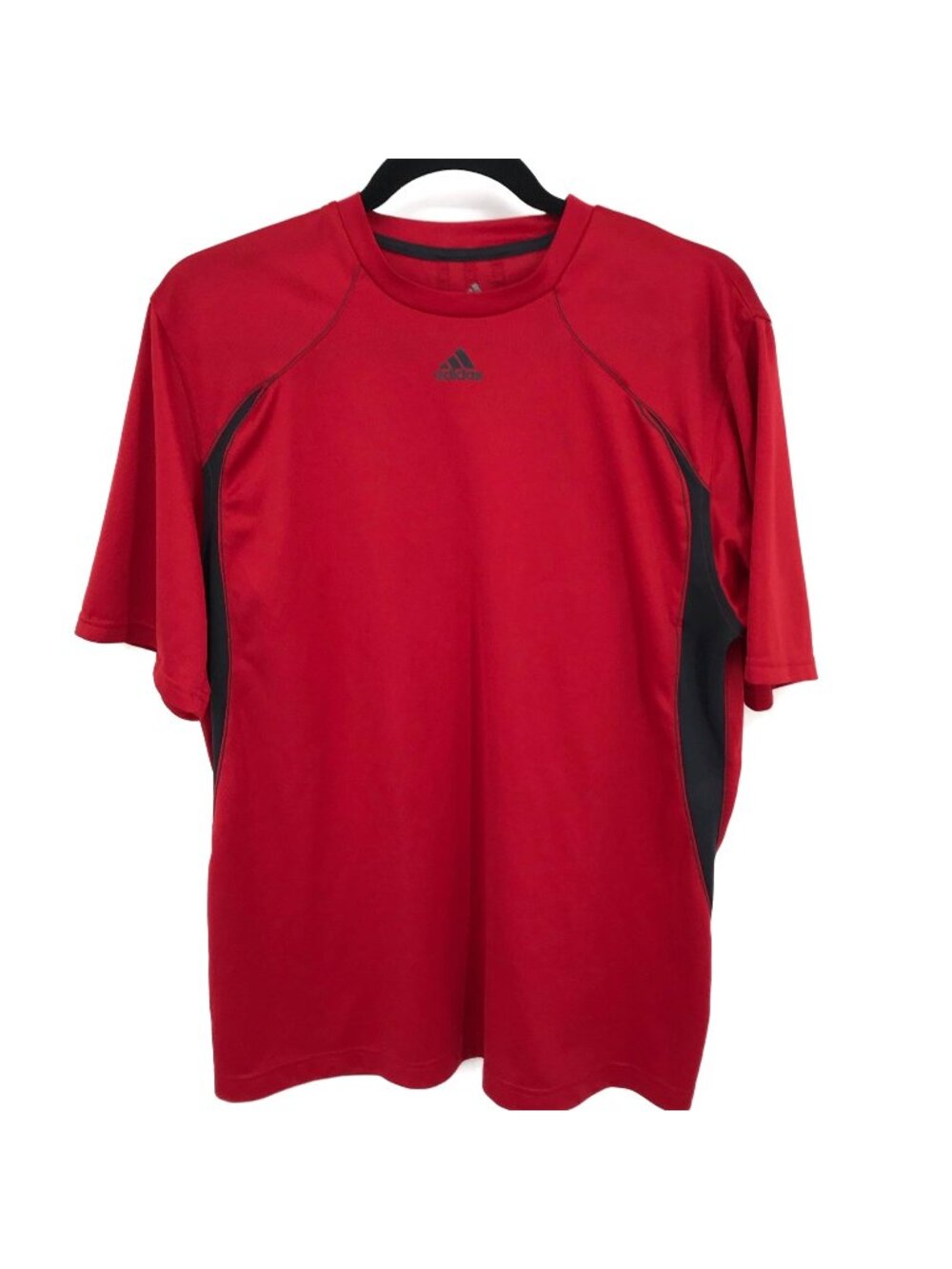 Adidas Red & Black Mens Performance T-Shirt Size M Polyester Athletic Wear